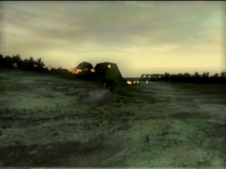 榴弾砲着弾シーン